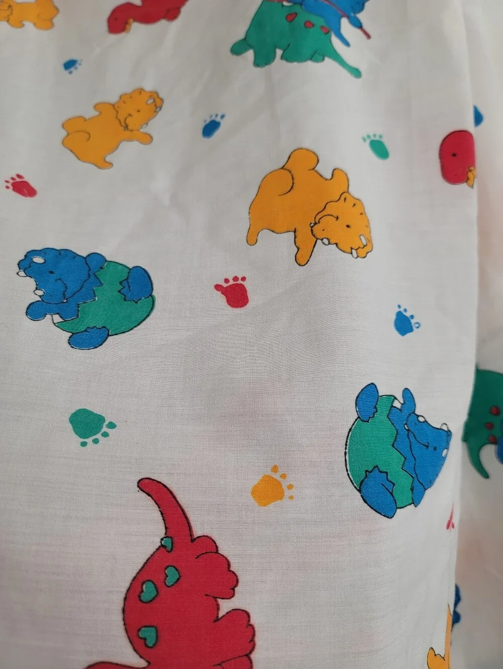 VTG Colorful Dinosaur That's Our Baby Princess Fabrics Crib Sheet 80s/90s